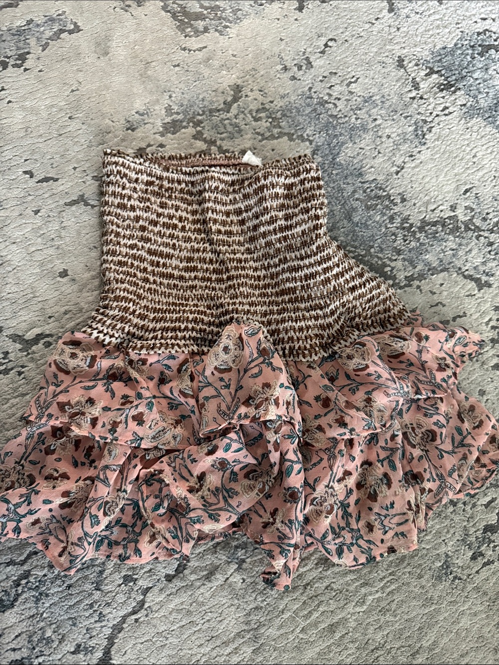 Floral Pink Ruffle Mini Skirt